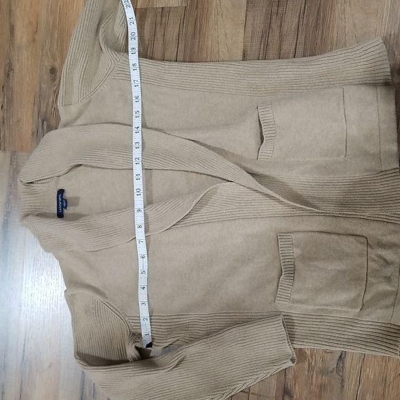 Lands' End Sweaters Lands End Tan Open Cardigan Sweater With